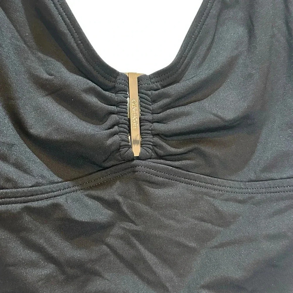 Calvin Klein Swimsuit Black One Piece Slimming Ruching Design Women’s Size 6 - Picture 2 of 9